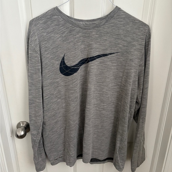 Nike Grey Long sleeve Dri-Fit Tee - Picture 1 of 4